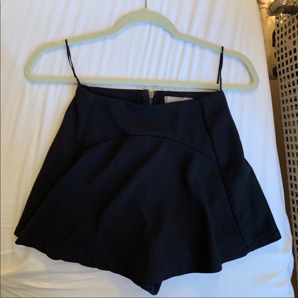 LF Black Ribbed Mini Skirt